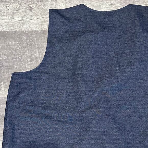 Jones Wear Open Front Cardigan Vest Womens 3X Navy Blue Draped Tunic Pockets - Picture 4 of 6